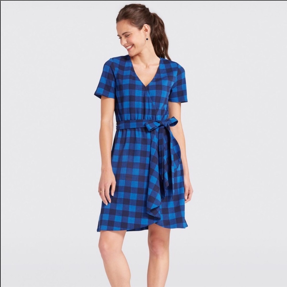 NWT Draper James Buffalo Plaid Wrap Dress